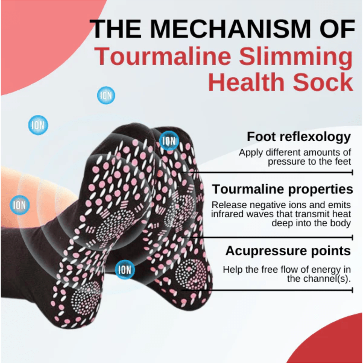 AFIZ Tourmaline Lymphvity Slimming Health Sock
